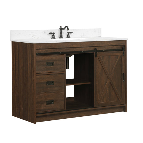 Sand & Stable Jillian 48'' Single Bathroom Vanity with Engineered Stone Top & Reviews Wayfair